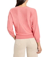 NIC + ZOE Easy Knit V-Neck Dolman 3/4 Sleeve Top