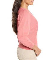 NIC + ZOE Easy Knit V-Neck Dolman 3/4 Sleeve Top