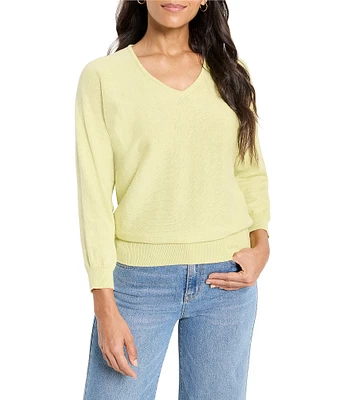 NIC + ZOE Easy Knit V-Neck Dolman 3/4 Sleeve Top