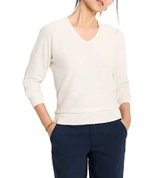 NIC + ZOE Easy Knit V-Neck Dolman 3/4 Sleeve Top