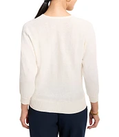 NIC + ZOE Easy Knit V-Neck Dolman 3/4 Sleeve Top