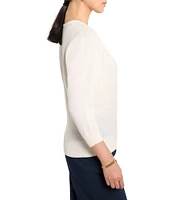 NIC + ZOE Easy Knit V-Neck Dolman 3/4 Sleeve Top