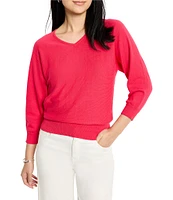 NIC + ZOE Easy Knit V-Neck Dolman 3/4 Sleeve Top