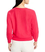 NIC + ZOE Easy Knit V-Neck Dolman 3/4 Sleeve Top