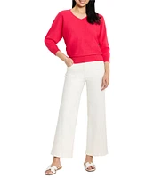 NIC + ZOE Easy Knit V-Neck Dolman 3/4 Sleeve Top