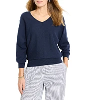 NIC + ZOE Easy Knit V-Neck Dolman 3/4 Sleeve Top