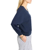 NIC + ZOE Easy Knit V-Neck Dolman 3/4 Sleeve Top