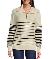 NIC + ZOE Easy Stripe Half Zip Long Sleeve Sweater