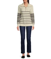 NIC + ZOE Easy Stripe Half Zip Long Sleeve Sweater