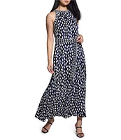 NIC + ZOE Embellished Starry Sky Becca Round Neck Sleeveless Fit-And-Flare Midi Dress