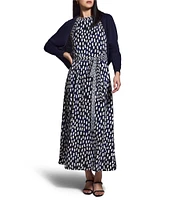 NIC + ZOE Embellished Starry Sky Becca Round Neck Sleeveless Fit-And-Flare Midi Dress