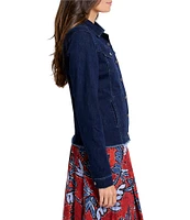 NIC + ZOE Essential Point Collar Long Sleeve Snap Front Denim Jacket