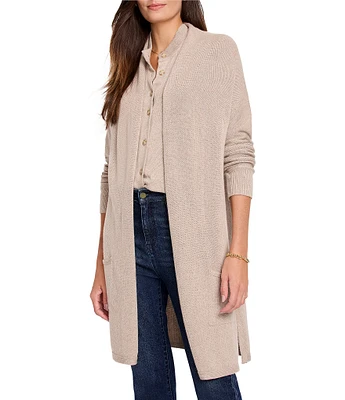 NIC + ZOE Everyday Jersey Knit Open Front Long Sleeve Patch Pocket Cardigan