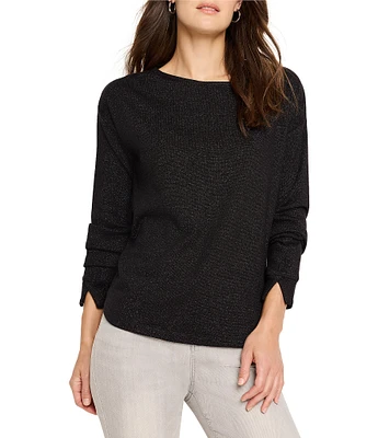 NIC + ZOE Everyday Sparkle Knit Boat Neck Long Sleeve Sweater