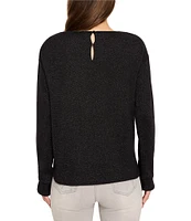 NIC + ZOE Everyday Sparkle Knit Boat Neck Long Sleeve Sweater