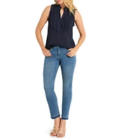 NIC + ZOE Falling Chiffon Woven Ruffle Collar Sleeveless Tank