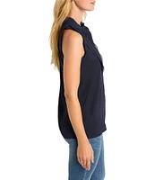 NIC + ZOE Falling Chiffon Woven Ruffle Collar Sleeveless Tank