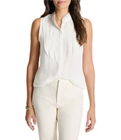 NIC + ZOE Falling Chiffon Woven Ruffle Collar Sleeveless Tank