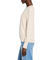 NIC + ZOE Femme Knit Round Neck Long Sleeve Pleat Detail Sweater