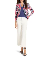 NIC + ZOE Firework Foliage Open Front 3/4 Sleeve Bolero Cardigan