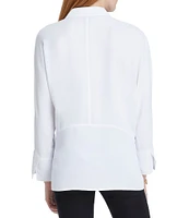 NIC + ZOE Flowing Ease Point Collar Long Sleeve Easy Top