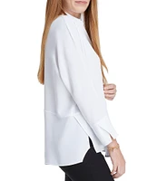 NIC + ZOE Flowing Ease Point Collar Long Sleeve Easy Top