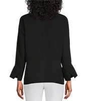 NIC + ZOE Flowing Ease Point Collar Long Sleeve Easy Top