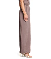 NIC + ZOE Glossy Sheen Elastic Waist Straight Leg Coordinating Pull-On Pants