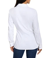 NIC + ZOE Half Button Collar Neck Long Sleeve Side Tie Top