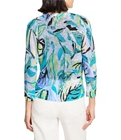 NIC + ZOE Island Beat 4-Way Linen Blend Knit Open Front 3/4 Sleeve Cardigan