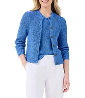 NIC + ZOE Jersey Knit Round Neck Sleeveless Button Front Coordinating Cardigan