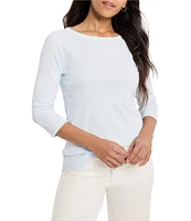 NIC + ZOE Knit Boat Neck 3/4 Sleeve Tee