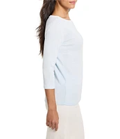 NIC + ZOE Knit Boat Neck 3/4 Sleeve Tee