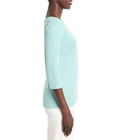 NIC + ZOE Knit Boat Neck 3/4 Sleeve Tee