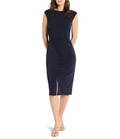 NIC + ZOE Knit Boat Neck Sleeveless Twist Dress
