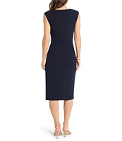 NIC + ZOE Knit Boat Neck Sleeveless Twist Dress