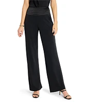 NIC + ZOE Knit Crepe Cummerbund Wide Leg Pants