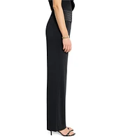 NIC + ZOE Knit Crepe Cummerbund Wide Leg Pants