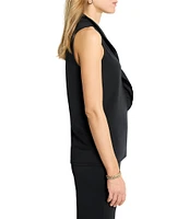 NIC + ZOE Knit Crepe Ruffle V-Neck Sleeveless Tank