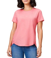 NIC + ZOE Knit Crew Neck Short Sleeve Shirttail Hem Tee