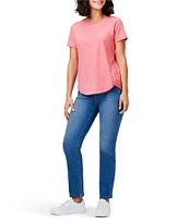 NIC + ZOE Knit Crew Neck Short Sleeve Shirttail Hem Tee