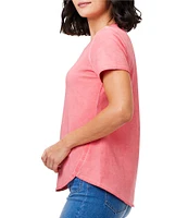 NIC + ZOE Knit Crew Neck Short Sleeve Shirttail Hem Tee