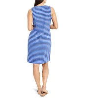 NIC + ZOE Knit Striped V-Neck Sleeveless Dress