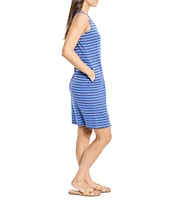 NIC + ZOE Knit Striped V-Neck Sleeveless Dress
