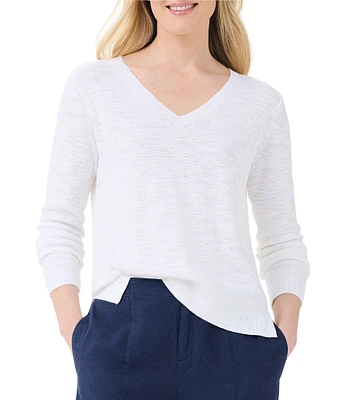 NIC + ZOE Knit V-Neck Long Sleeve Sweater