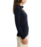 NIC + ZOE Knit Wrap Collared V-Neck Long Sleeve Shirt