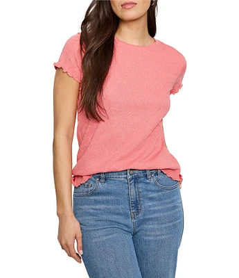 NIC + ZOE Lace Knit Round Neck Short Sleeve Tee