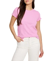 NIC + ZOE Lace Knit Round Neck Short Sleeve Tee
