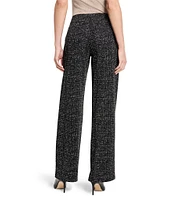 NIC + ZOE Lenox Knit Dotty Grid Flat Front Wide Leg Pant