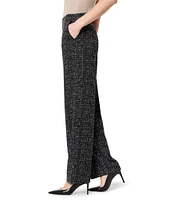 NIC + ZOE Lenox Knit Dotty Grid Flat Front Wide Leg Pant